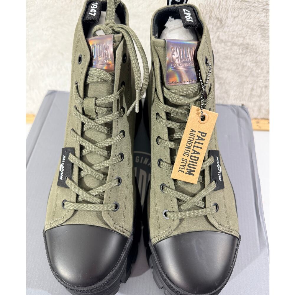 Palladium Revolt Hi Tx Boots Grunge Olive Night Size 10 Lug Sole Platform chunky